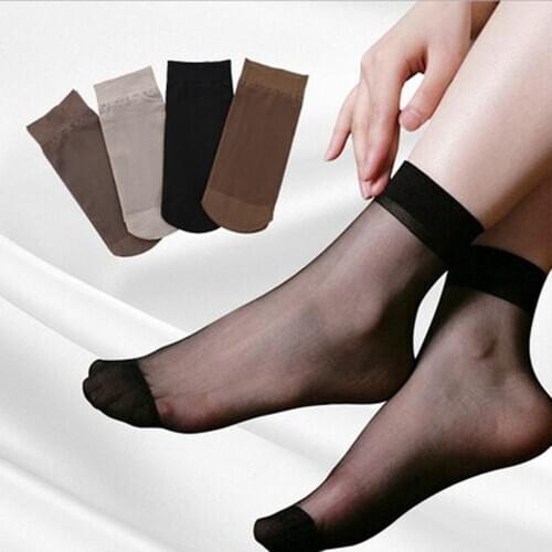 10 Pairs Hot Sale! High Quality Women Ultra Thin Elastic Silk Socks Girl Female Socks Summer Transparent Ankle Sox Womens Socks