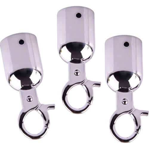 12Pcs Silver 25mm Rope Barrier Stopper Cord End Caps Heavy Duty Hanging Hook with Self Closing Clasp