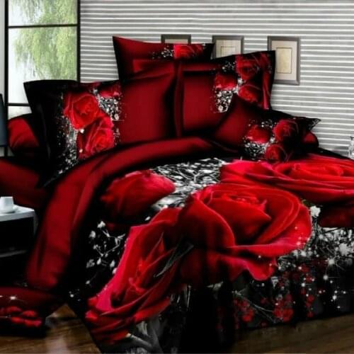 Luxury Rose Duvet Cover And Pillowcases 2/3pcs Single Twin Full Queen King Size Fashion Flower Bedding Sets Home Textiles