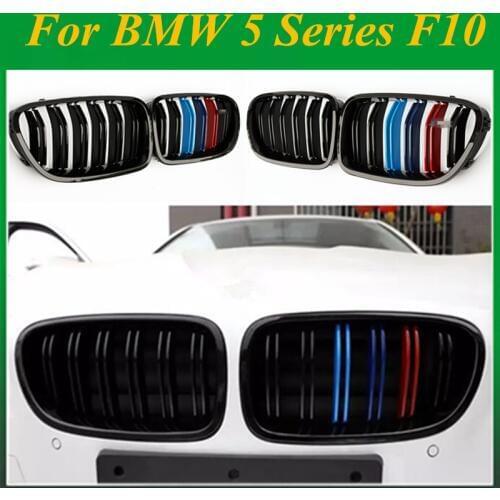 2010+ 5 Series F10 Racing Grille Dual Slat Kidney Front Grills For bmw F10 520i 523i 525i 530i 535i M Color