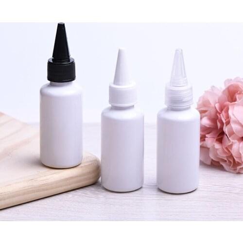 40ml X 48 transparent/black/white pointed mouth top cap plastic bottle containers, DIY painting empty plastic bottles jam bottle