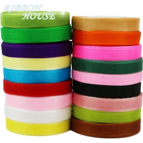 50 yards/roll) 15mm organza ribbon wholesale gift wrapping decoration Christmas ribbons