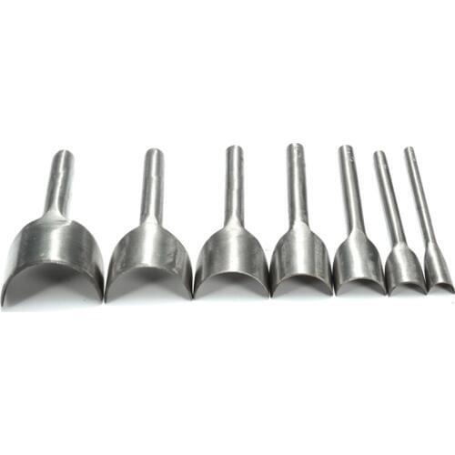 7pcs Steel Leather Craft Half Round Cutter Punch Strap Tools Belt Wallet End Tactical Garden Diy Handwork Tools 10-40mm