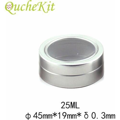 12pcs Tin Box Transparent Window Lid Tin Jars Lip Balm Cream Nail Art Cosmetic Jar Makeup Organizer Spice Sauce Storage Box Case