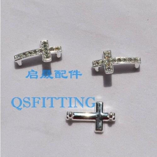 Shining Jewelry Accessory,21*13MM Rhinestone Cross Charm,Mix Color,Bracelet Accessories,Crystal Decoration