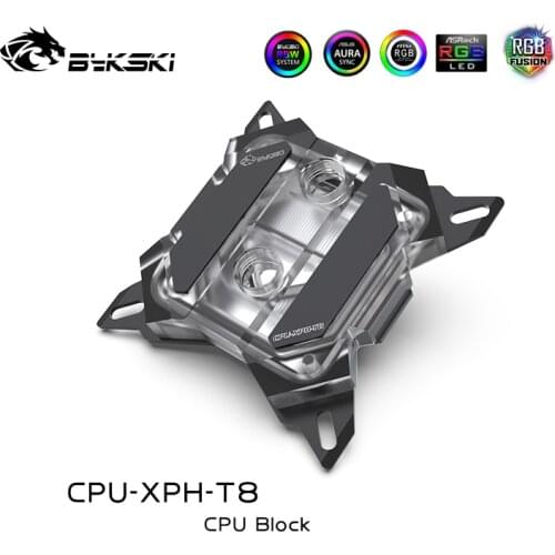 Bykski CPU cooler water cooling processor water block for Intel I7 Lga115x/2011/2066 RGB/RBW Lighting CPU-XPH-T8