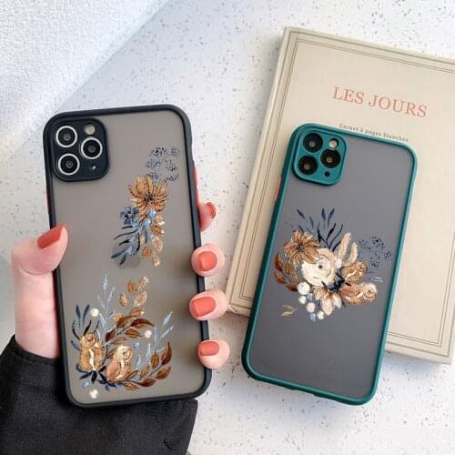 Flower Birds Case For iPhone 12 11 Pro max XS MAX XR X Fashion Floral Case For iPhone SE 2020 8 7 6S Plus Hard Shockproof Cover