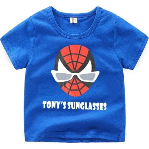 Boys T Shirts Superhero T-Shirt Cartoon Hero Ironman Baby Kids Boys Children Cotton Short Sleeve T-Shirt Summer Clothing Tee Top