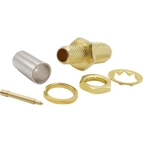 RP SMA Female Jack Crimp Connector RF Coaxial Coax Jack Solder Wire Adapter for RG58 RG142 RG400 LMR195 Cable