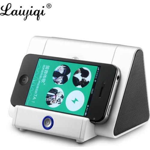 Laiyiqi hot sale new Smart sensor Magic dock Wireless Amplifier subwoofer loud Speaker Non Bluetooth Stand Holder phone support