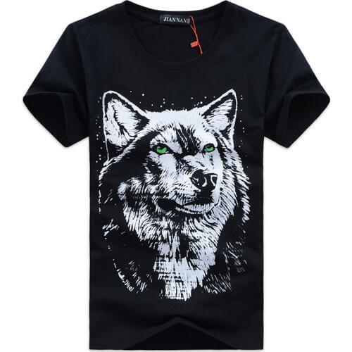 Summer T shirts Men Fashion 3D Printed Wolf T shirt Casual Short Sleeve O-neck T-shirt Men Tee Shirts S-5XL