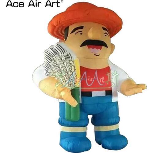 Hot selling inflatable farm cartoon character model,inflatable farm with ear of rice for promotion