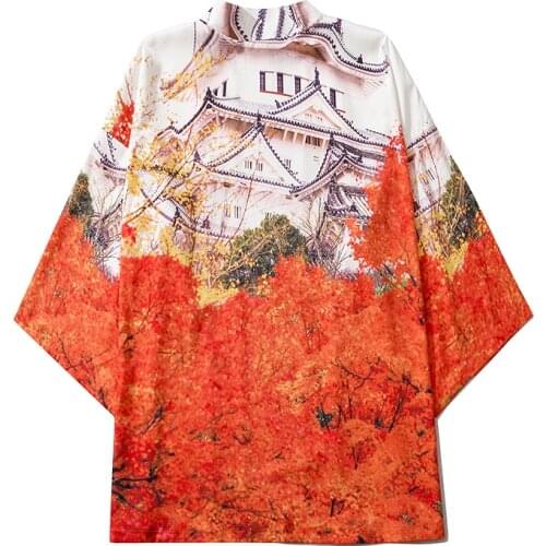 Fashion M-XXL Harajuku Kimono Cosplay for Mens Women Japanese Style Streetwear Robe Japan Cardigan Top Yukata Haori Clothes