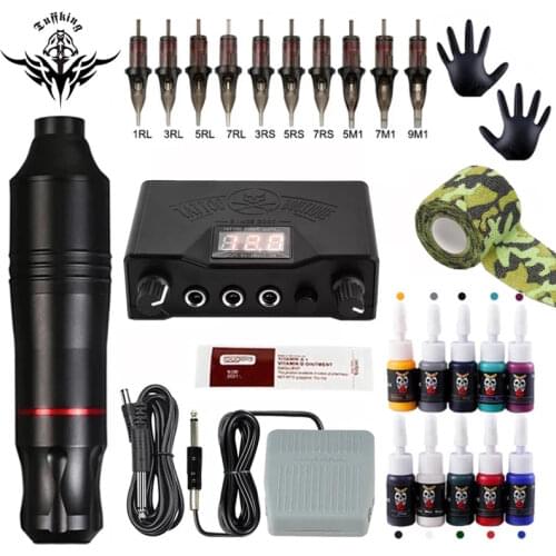 Tattoo Machine Kits Tattoo Power Supply Rotary Pen With Cartridges Needles Permanent Makeup Machine For Tattoo Beginners Artist