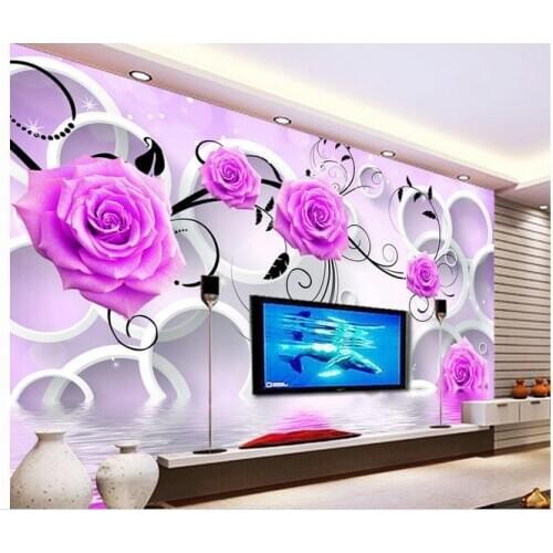 3d wallpaper custom 3d tv wallpaper murals 3 d TV wallpaper 3 d home decor stereo TV setting wall reflection rose home wallpaper