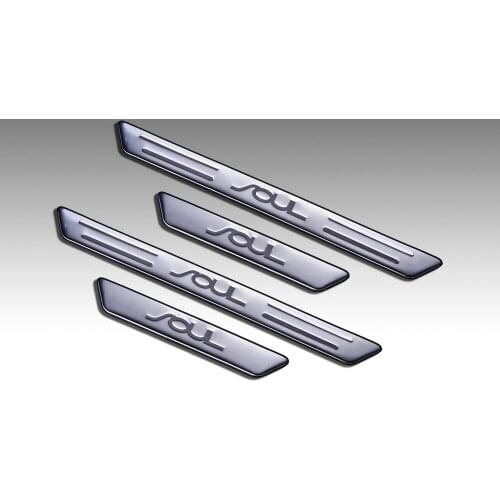 Stainless steel car threshold guard anti-scratch protection decoration car accessories For KIA soul 2010-2013