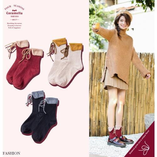 Caramella2017 Autumn and Winter New Womens Cotton Socks Fashion Womens Socks Cotton Belt Casual Girl Bobby Sox