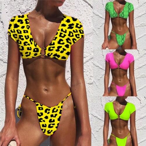 Push Up Beach Wear Sexy Leopard Fashion Summer Bikini Set Swimwear Women Bathing Suit Women Bikini Underwire Swimsuit Women