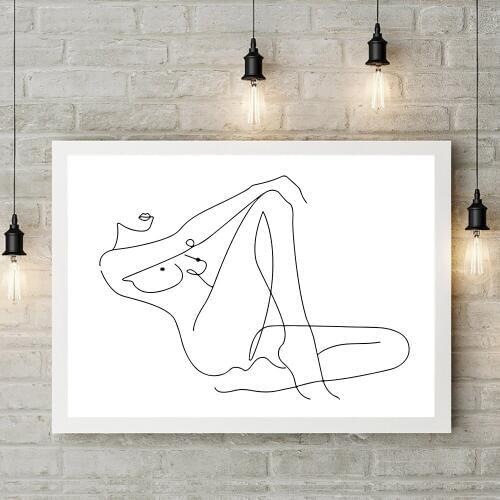 Nordic Leinwand Poster Naked Frau Abstrakte Figur Malerei Linie Zeichnung Bild Yoga Wand Kunst Druck Schlafzimmer Wohnkultur Mod
