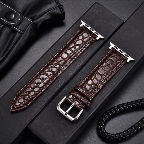 Simulation Crocodile Pattern Leather Loop Bracelet Belt Band for Apple Watch 6 5 4 42MM 38MM 44MM 40MM Strap for IWatch 6 5 4 3