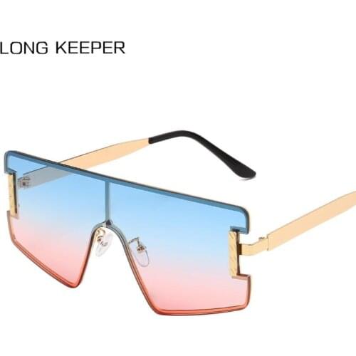 Oversized Square Sunglasses Men Women Big Frame One Piece Sun Glasses Female Black Shades Goggles Eyewear Gafas De Sol Mujer