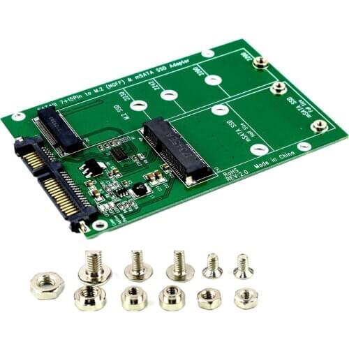 FULL-Brand New Replacement NGFF M.2 B+M KEY or mSATA SSD to SATA III 3 Adapter Card