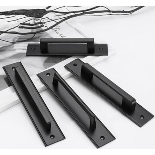 Modern minimalist kitchen sliding door sliding door handle fitting room black surface mounted large wardrobe wooden door hardwar