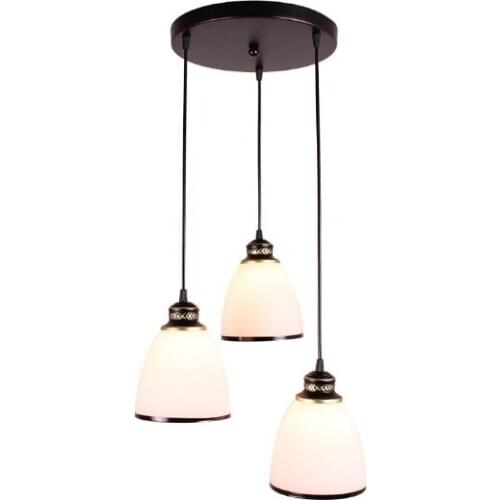 Modern simple wrought iron glass chandelier bedroom dining room lamp LED home lighting bar table lamp three head chandelier
