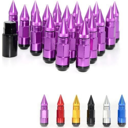 Styling Wheel Nuts M12X1.5 20PCS Racing Composite Nut Anti Theft Steel Lock Wheel Lug Nut Bolt With Spikes