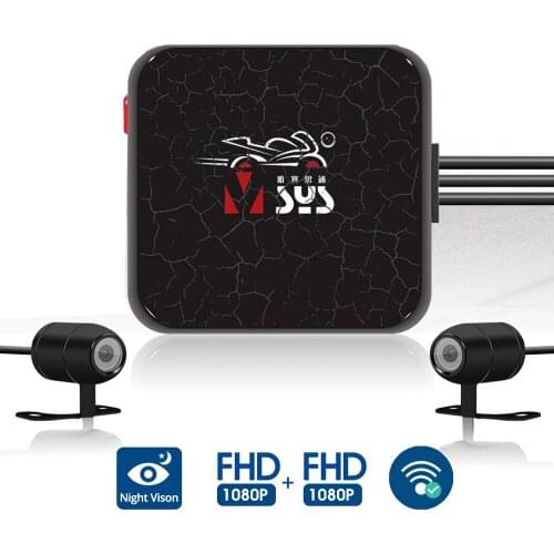 VSYS D6RL/D6WL Motorcycle Dual Action Camera Recorder DVR Front & Rear View Waterproof Motorbike Dash Cam Night Vision Black Box