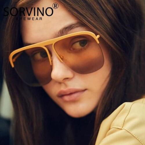 Vintage Black Square Sunglasses Women Men Luxury Brand 2021 Fashion Tea Gradient Lenses Half Frame Sunglass uv400 Trendy Glasses