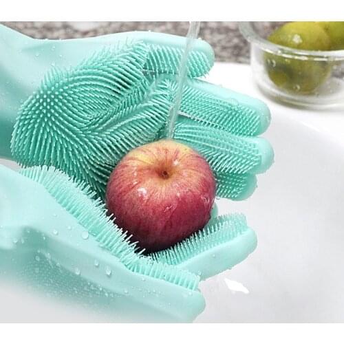 Magic Silicone Rubber Sponge Glove Cleaning Gloves Household Scrubber Kitchen Clean Tools Dropshipping Kitchen