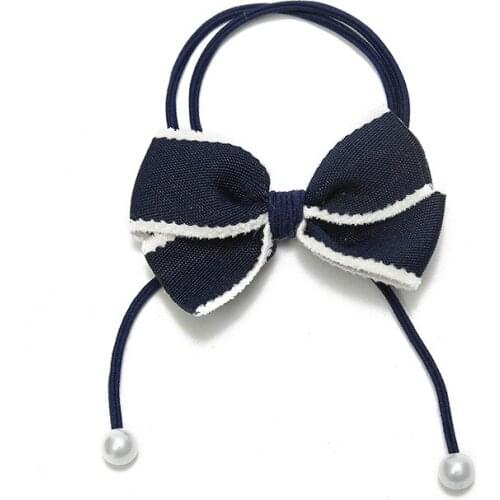 French Style Fabric Bowknot Butterfly Princess Hair Band Hair Rope Pearl Hair Accessories Fresh Sweet Hair Ring Hair Accessories