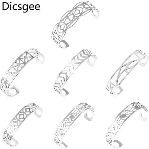 Cremo Cuff Bangles For Women Stainless Steel Braccelets Argent 14mm Interchangeable Leather Bangle Pulseiras