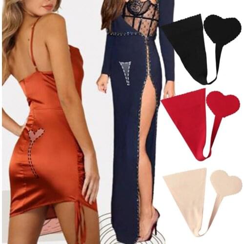 3 Colors Stylish Seamless Women Panties Sexy Thongs Heart Shape for Dresses