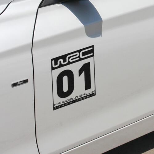 1 Pair Customizable WRC Car Stickers Decal Car-Styling for ford focus PEUGEOT MITSUBISHI VW cruze renault Car accessories