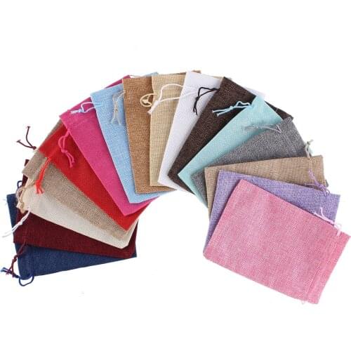100X 7x9,9x12,10x14 Multi color linen bag,nut dry goods storage bag,linen drawstring bag gift bag wholesale,multi color optional