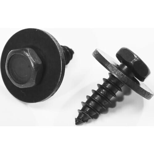 20Pcs/Set Self Tapping Tapper Screw And Washer For BMW 4.8 x 19 mm Black 8mm Self Tapping Tapper Screws