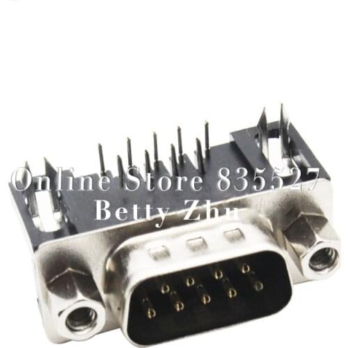 20PCS/LOT DR9 male DR9 needle Serial DR9T 9 feet short needle core 90 degrees Bend foot Insert plate type DB9