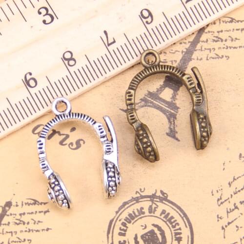 10pcs Charms earphone headphones 25x18mm Antique Pendants,Vintage Tibetan Silver Jewelry,DIY for bracelet necklace