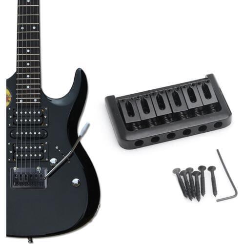 6 String Electric Guitar Bridge Hard Tail Top Load Fixed Hard Tail Parts Black