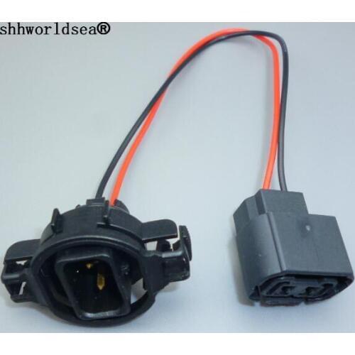 Shhworldsea 1/2/5/10/100pcs Car 5202/H16/2504/PSX24W Female Connector Adapter P13W Male Socket With Wire