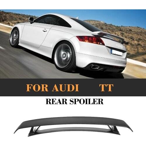 Carbon Fibre Car Rear Trunk Spoiler Lip Wing for Audi TT MK2 8J TTS Coupe 2 Door Only 08-14 Quattro Convertible Black FRP