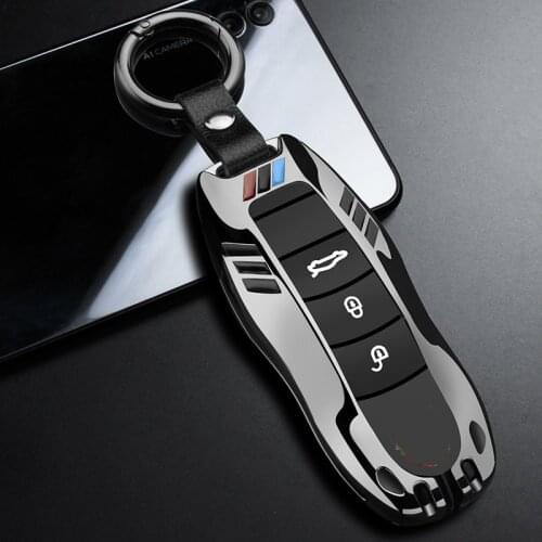 Zinc alloy car Key Case Shell fob Cover for Porsche Boxster Cayman 911 Panamera Cayenne Macan gift for man with key chain