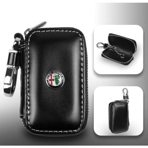 Leather Key Wallet Car Key Bag Multi Key Case Fashion Key Holders For Alfa Romeo 159 Giulietta Giulia Mito Stelvio Brera Spider