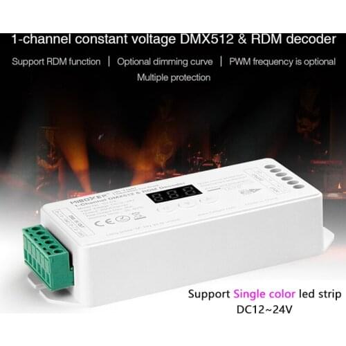 1 CH Constant Voltage DMX512 Decoder Support RDM Function can be used with DMX512 Master For DC 12V 24V Single Color Led Strip