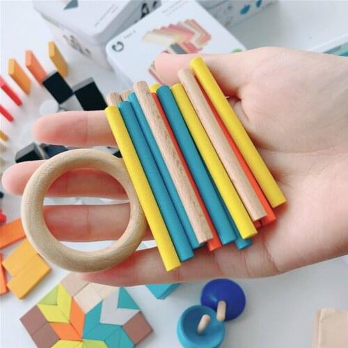 Wooden Early Learning Education Intelligence Building Block Toys Children Portable Travel Cognitive Interactive Game Toys Gifts