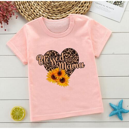 New Pink Kids Tshirt Boy Girls Tops Casual Love Leopard Plant Pattern Girl Shirts Novelty Baby Clothes Unisex Short Sleeve Vogue