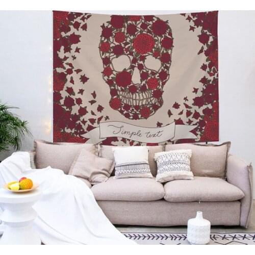 Skull Tapestry Wall Hanging Carpet Witchcraft Tapiz Mandala Room Home Décor