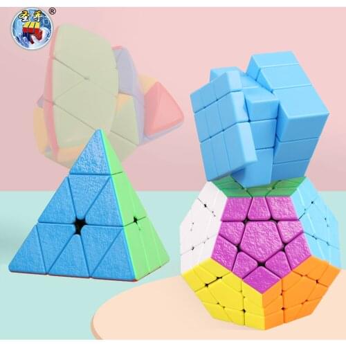 Sengso Puzzle Cubes Special Shaped Magic Cube Childrens Educational Toys For Home Games Stickerless Four Piece Gift Suit